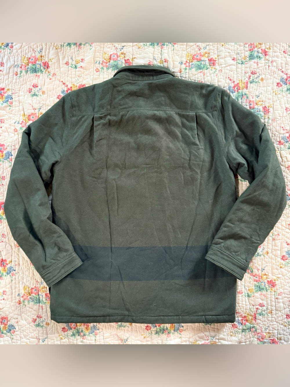 Patagonia Insulated Fjord Flannel Shirt Jacket Men’s L Olive Green - Picture 3 of 10